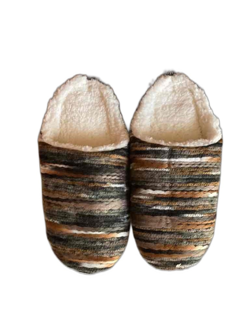 Ruggine Striped Fuzzy Slippers NWOT